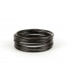 Seven-band bracelets in plain black horn