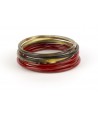 Red lacquered Seven-band bracelets