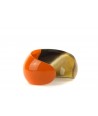 Open beaded bracelet with orange lacquer