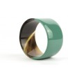 Broad emerald green lacquered bracelet