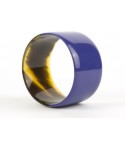 Broad indigo blue lacquered bracelet