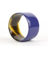 Broad indigo blue lacquered bracelet