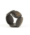 Articulated pebble bracelet in matte black horn