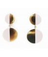 Full double disc earrings with ivory lacquer