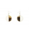 Full disc ivory lacquered earrings