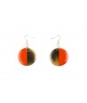 Full disc orange lacquered earrings