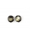 Disc earrings with ear-clip in marbled black horn