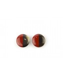 Boucles d'oreilles disque laqué à clip rouge
