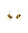 Ivory lacquered square earrings