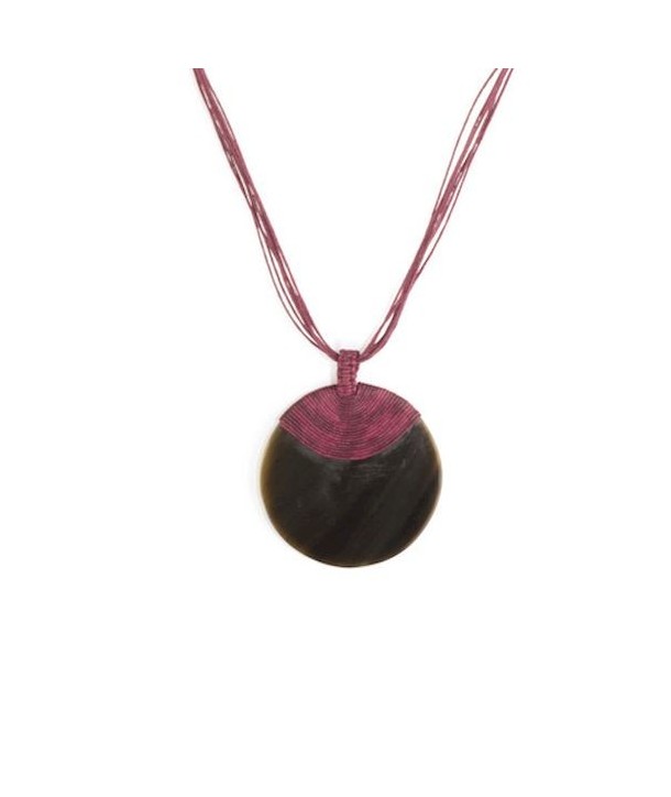 Black horn medallion disc cladding cotton burgundy wire
