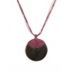 Black horn medallion disc cladding cotton burgundy wire