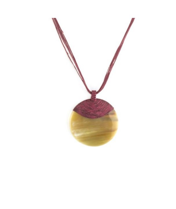 Blond horn medallion disc cladding cotton burgundy wire
