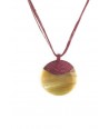 Blond horn medallion disc cladding cotton burgundy wire