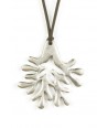 Large silver lacquered coral pendant