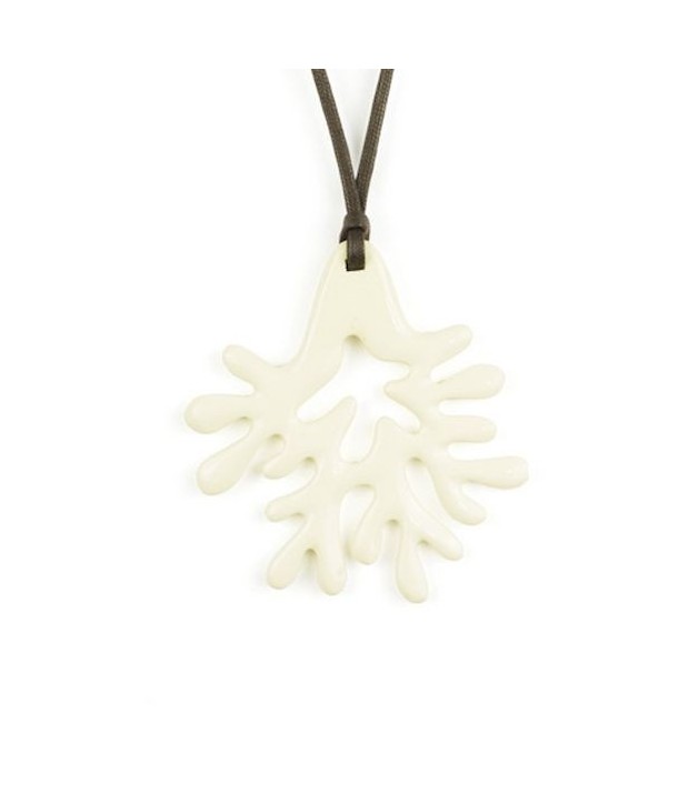 Large ivory lacquered coral pendant