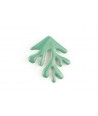 Emerald green lacquered coral brooch