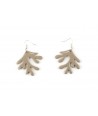 Cream-coffee lacquered coral earrings