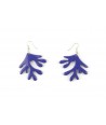 Indigo lacquered coral earrings