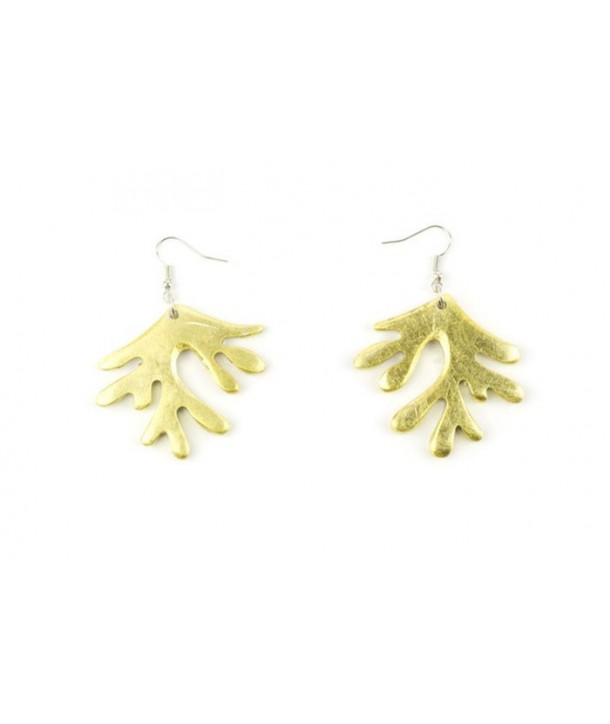 Gold lacquered coral earrings