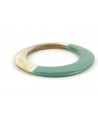 Broad emerald green lacquered elliptical bracelet