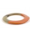 Broad orange lacquered elliptical bracelet