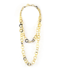Grand Sautoir anneaux ronds moyens en corne blonde