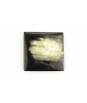 Square brooch in marbled black horn