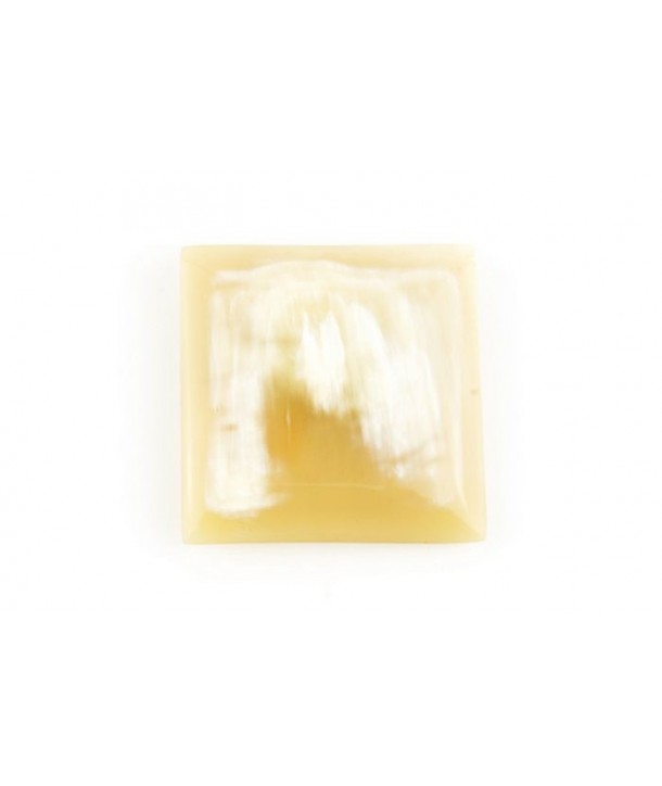 Square brooch in blond horn
