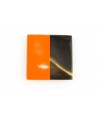 Orange lacquered square brooch