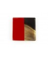Red lacquered square brooch
