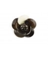 Ivory lacquered camellia brooch