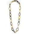 Diamond-shape rings long necklace in cow horn