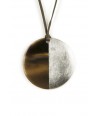 Silver lacquered disc pendant