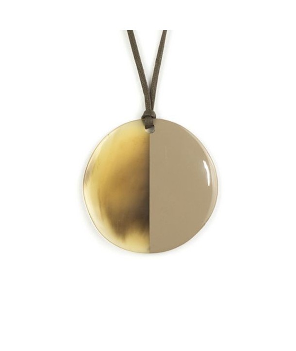 Cream coffee lacquered disc pendant