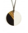 Ivory lacquered disc pendant
