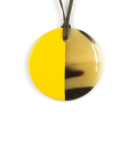 Pendentif disque laqué jaune