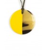 Yellow lacquered disc pendant