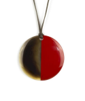 Red lacquered disc pendant