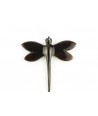 Dragonfly brooch in plain black horn