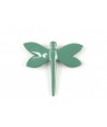 Emerald green lacquered dragonfly brooch