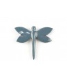 Gray-blue lacquered dragonfly brooch