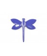 Broche libellule laquée bleu indigo