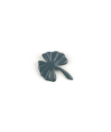Broche gingko laquée gris-bleu