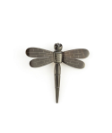 Short dragonfly brooch in plain black horn