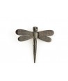 Short dragonfly brooch in plain black horn