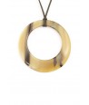 Large irregular ring pendant in blond horn