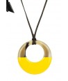 Small yellow lacquered irregular pendant