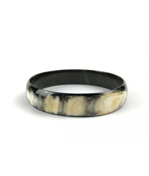 Bracelet en corne noire marbrée