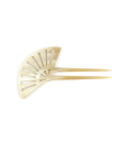 Offset Fan-shaped hairpin in blond horn