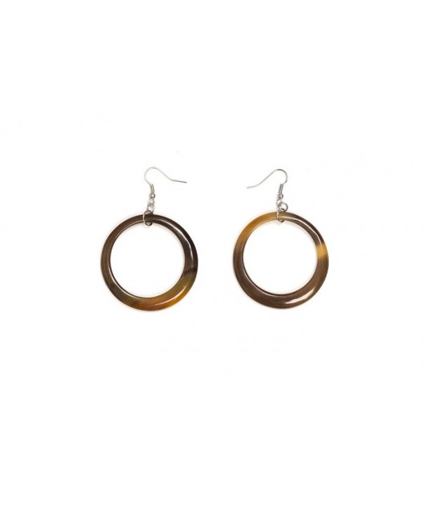 Boucles d'oreilles rond en sabot de buffle